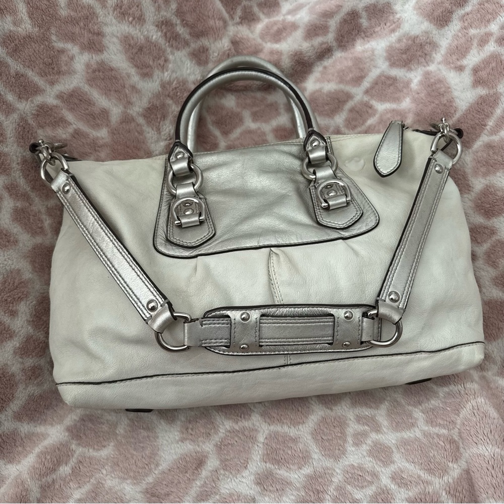 Coach Elegant Silver and White Women's Handbag